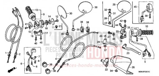 LEVIER DE GUIDON/COMMUTATEUR/ CABLE (DK/ED/U) XR650RY de 2000